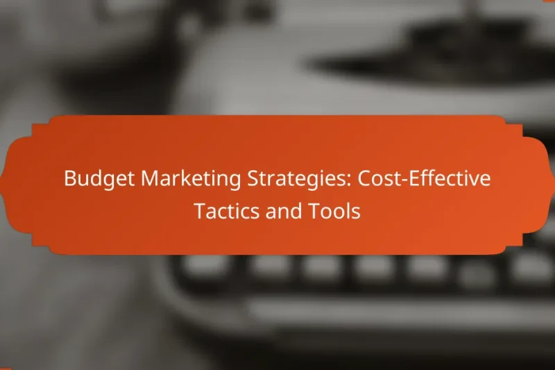 Budget Marketing Strategies: Cost-Effective Tactics and Tools