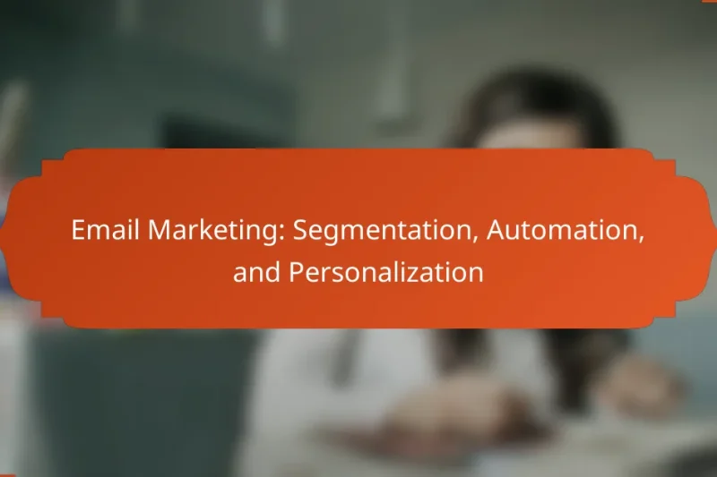 Email Marketing: Segmentation, Automation, and Personalization