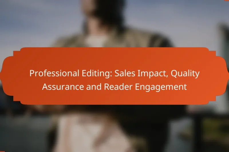 Professional Editing: Sales Impact, Quality Assurance and Reader Engagement