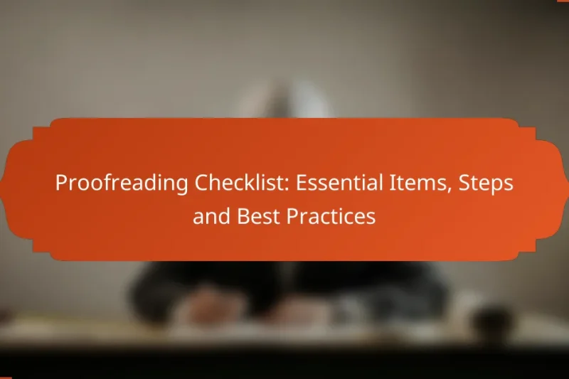 Proofreading Checklist: Essential Items, Steps and Best Practices