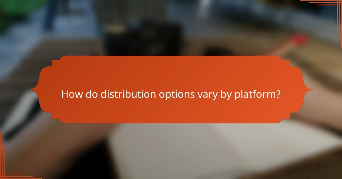 How do distribution options vary by platform?