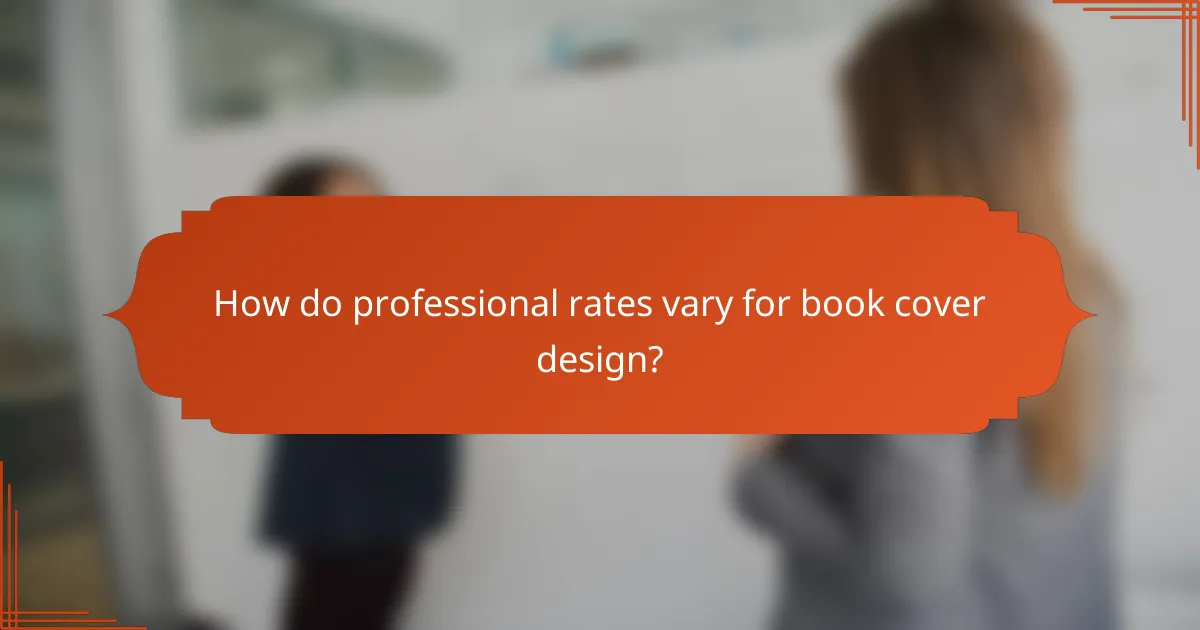 How do professional rates vary for book cover design?