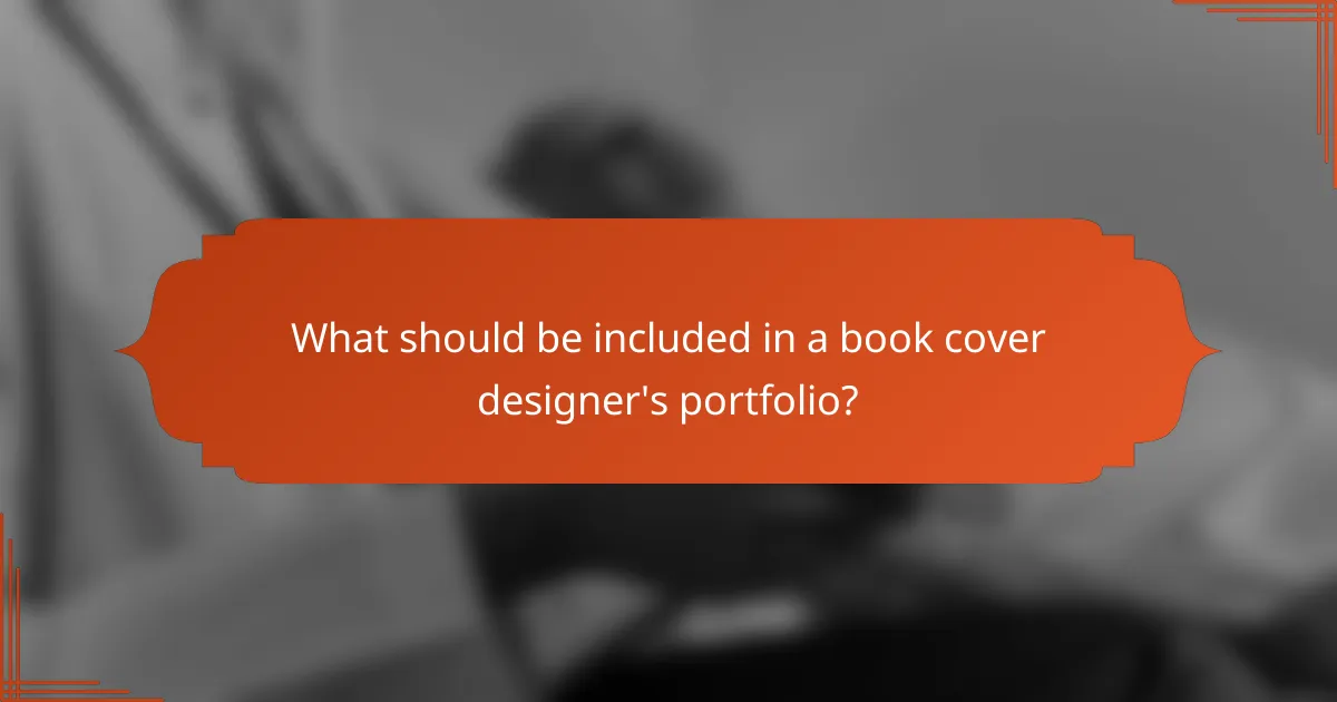 What should be included in a book cover designer's portfolio?