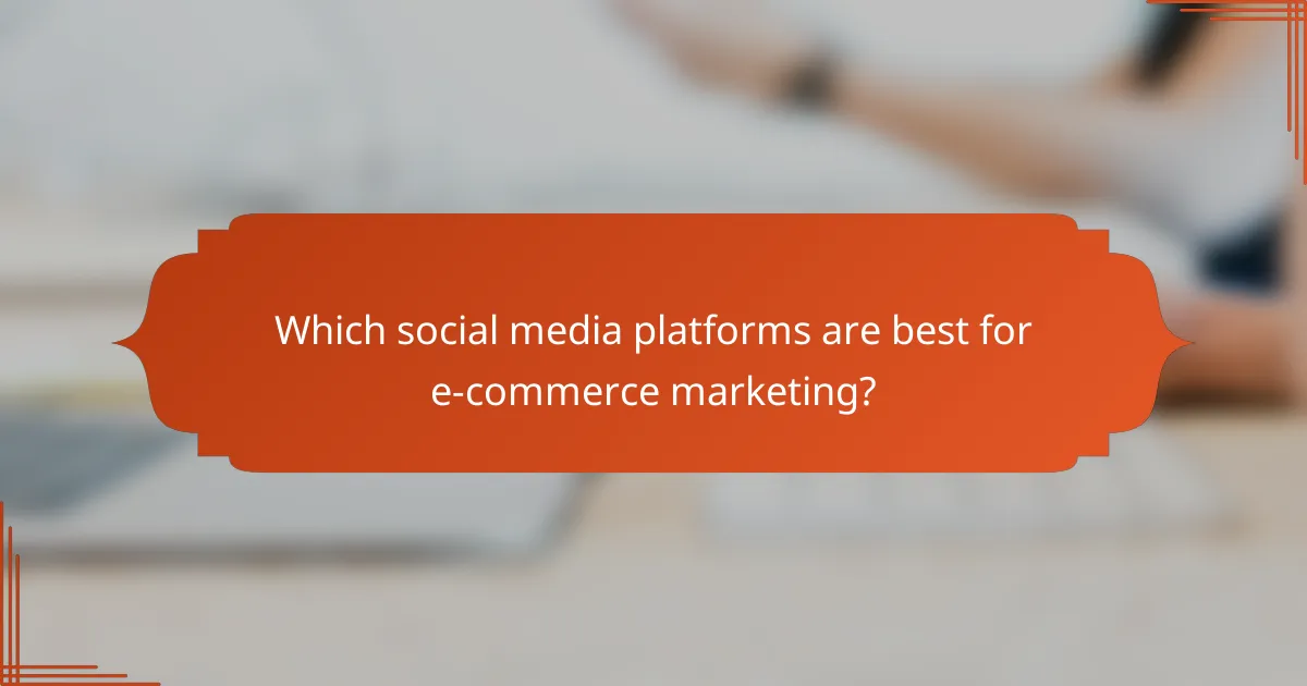 Which social media platforms are best for e-commerce marketing?